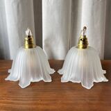 Duo of vintage “tulip” portable lamps