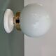 Vintage wall or ceiling light globe in white opaline.