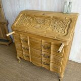 Antique oak secretary – light polished wood – Louis XV style