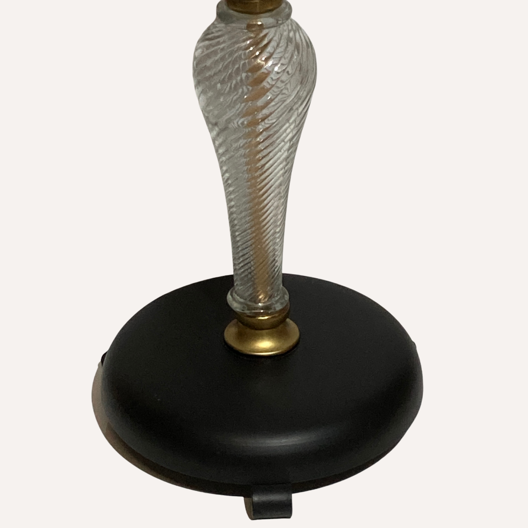 Glass and brass "bonbonniere" portable pedestal side table, 1960s