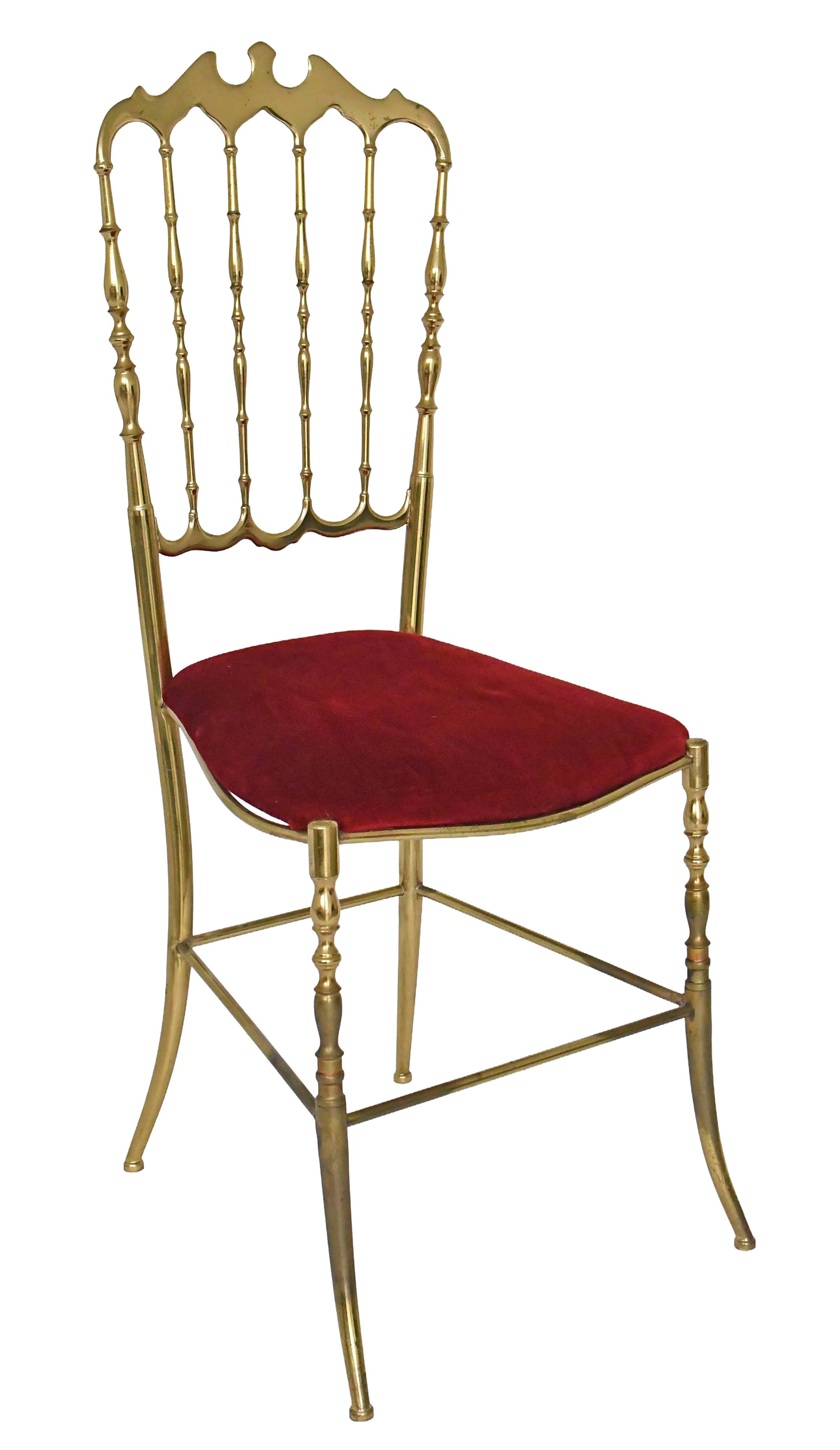 Chaise Chiavari vintage en laiton doré