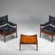 Mid-century modern Danish armchairs and coffee table by Kristian Vedel for Sören Willadsen, 1960s, set of 3