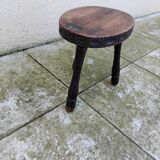 Old vintage oval tripod stool