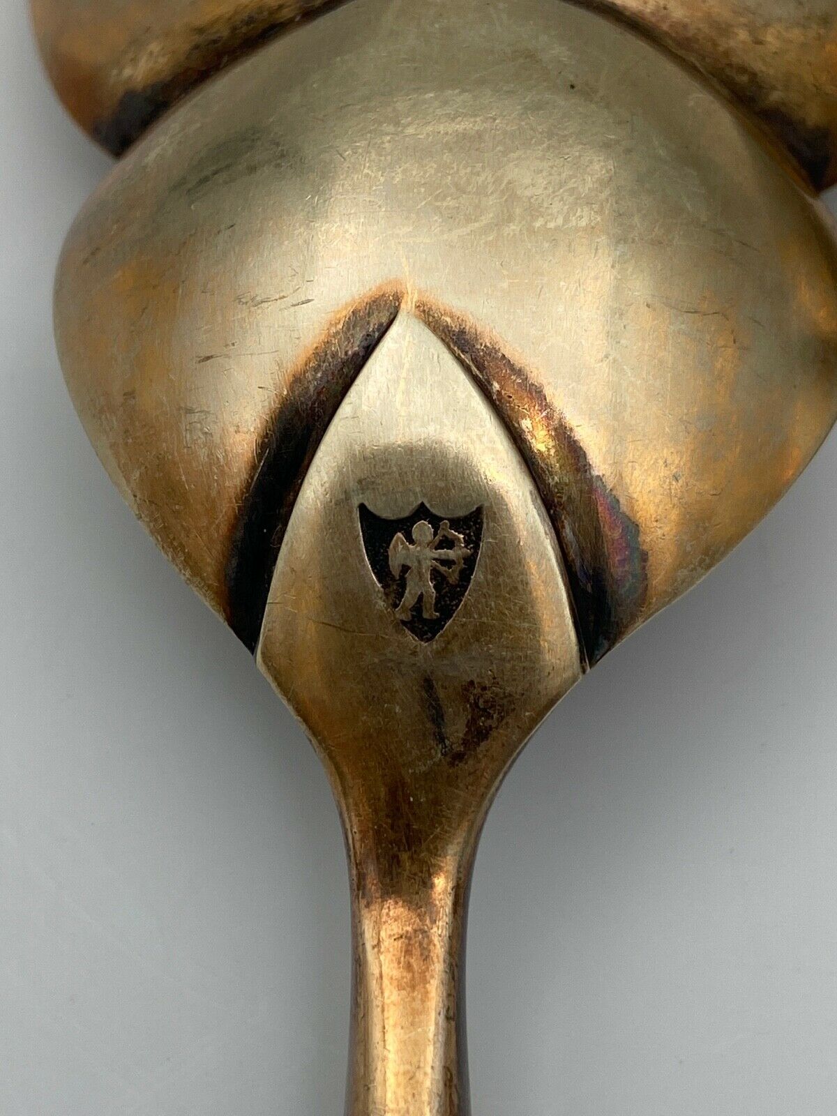 Pair of cutlery silver and vermeil poincon cupid