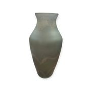 Large glass vase, Trait d'Union, gray-green tones, sandblasted vase decoration, elegant and chic