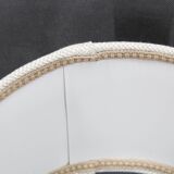 1970s Italian Glass Table Lamp with Boucle Fabric Shade