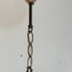 Suspension vintage en verre moulé et laiton, lampe suspendue boule en verre