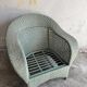 Vintage wicker lounge chair with pastel cushions – 1980s