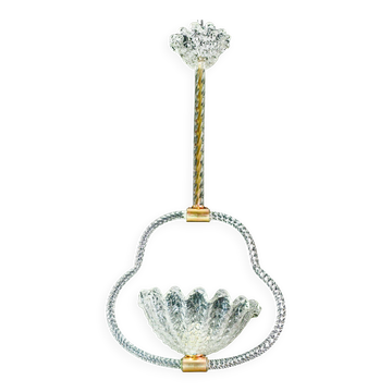 Charming Art Deco Barovier & Toso pendant light chandelier Murano glass, 1950s