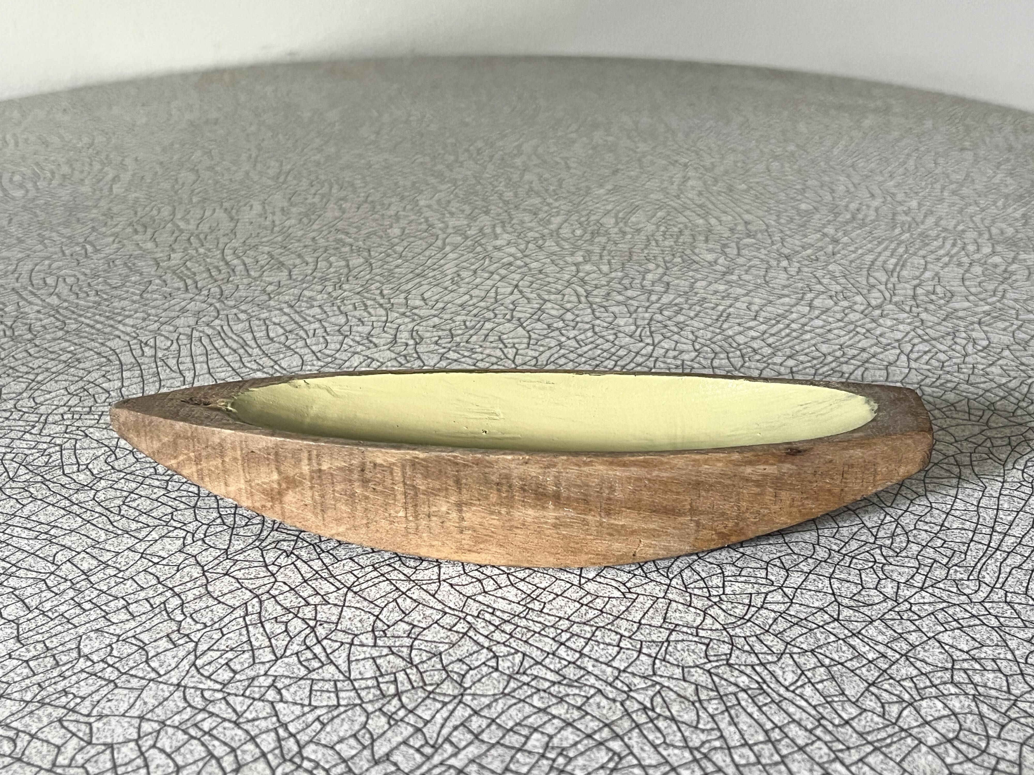 Wooden pond toy, small flat boat, old toy