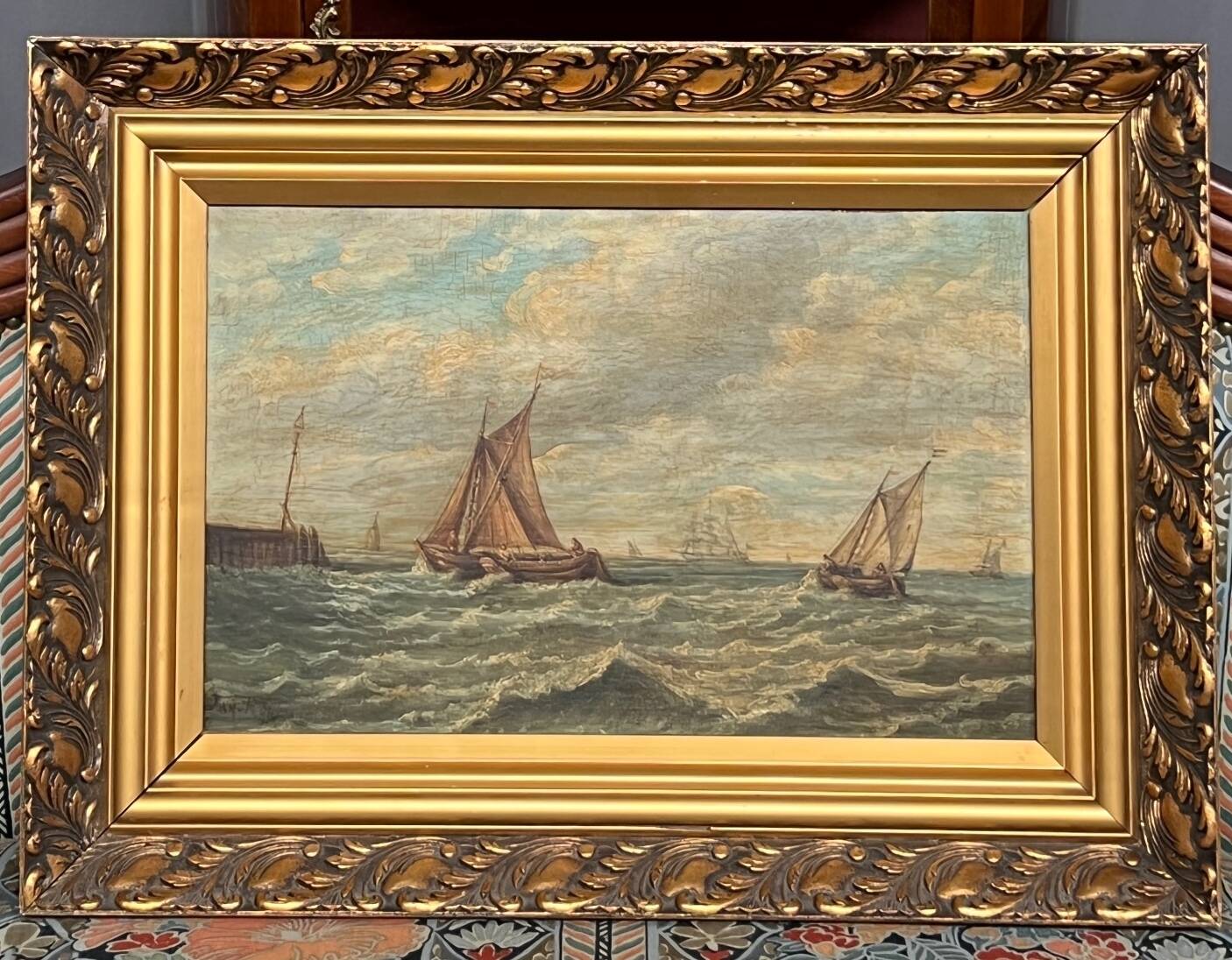 "Seascape". Oil on wood panel.