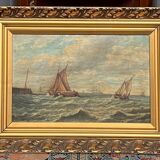 "Seascape". Oil on wood panel.