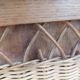 compass leg commode, wicker, vintage