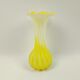 Thick yellow and white glass vase