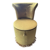 Vintage children's armchair in green velvet
