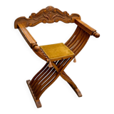 Antique Italian Savonarola Chair, Late 19th Century