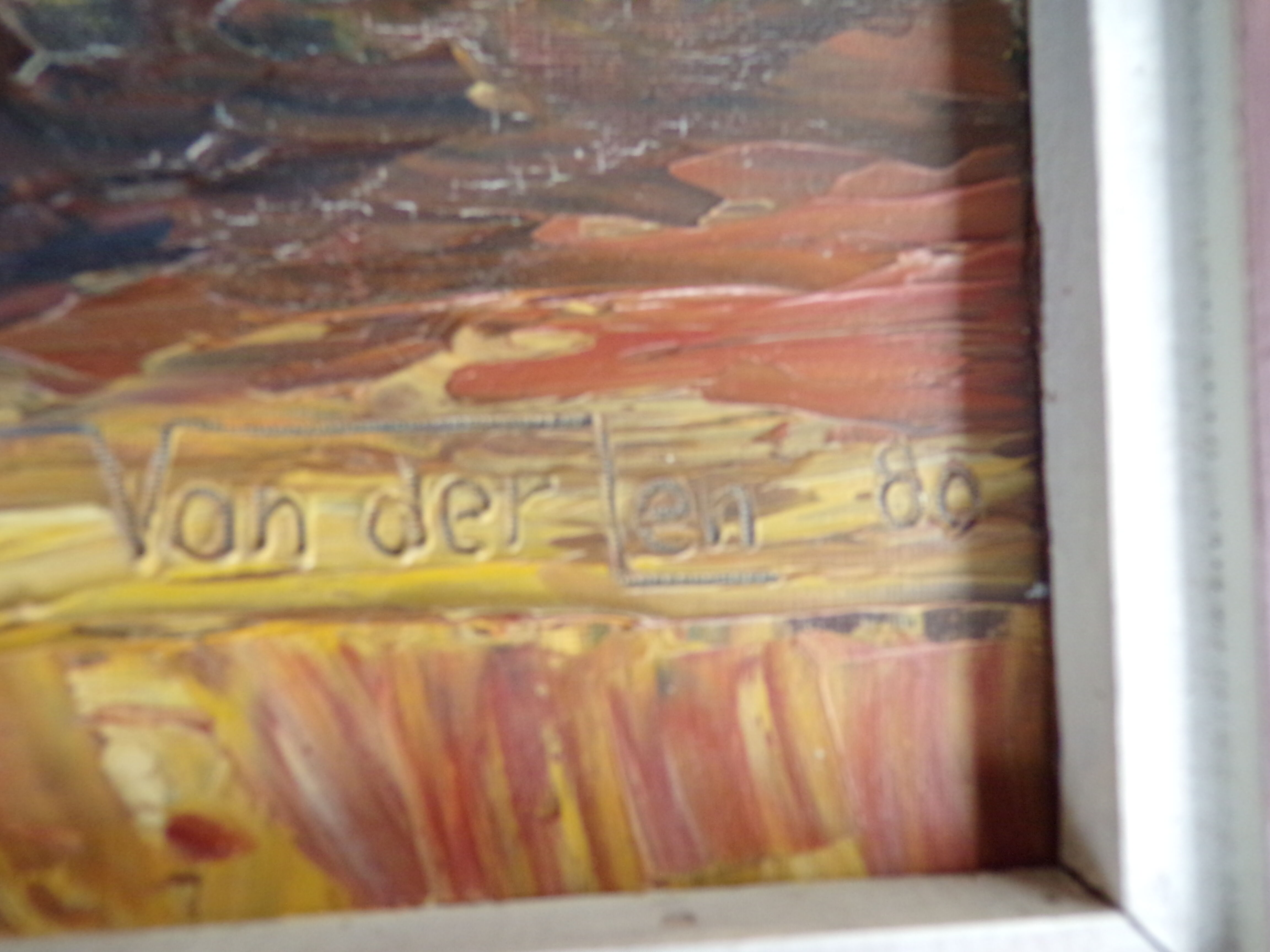 Oil on still life panel with sunflowers