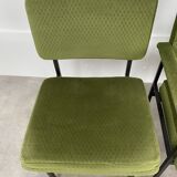 3 chairs 50s metal and green velvet ideal vintage style desk