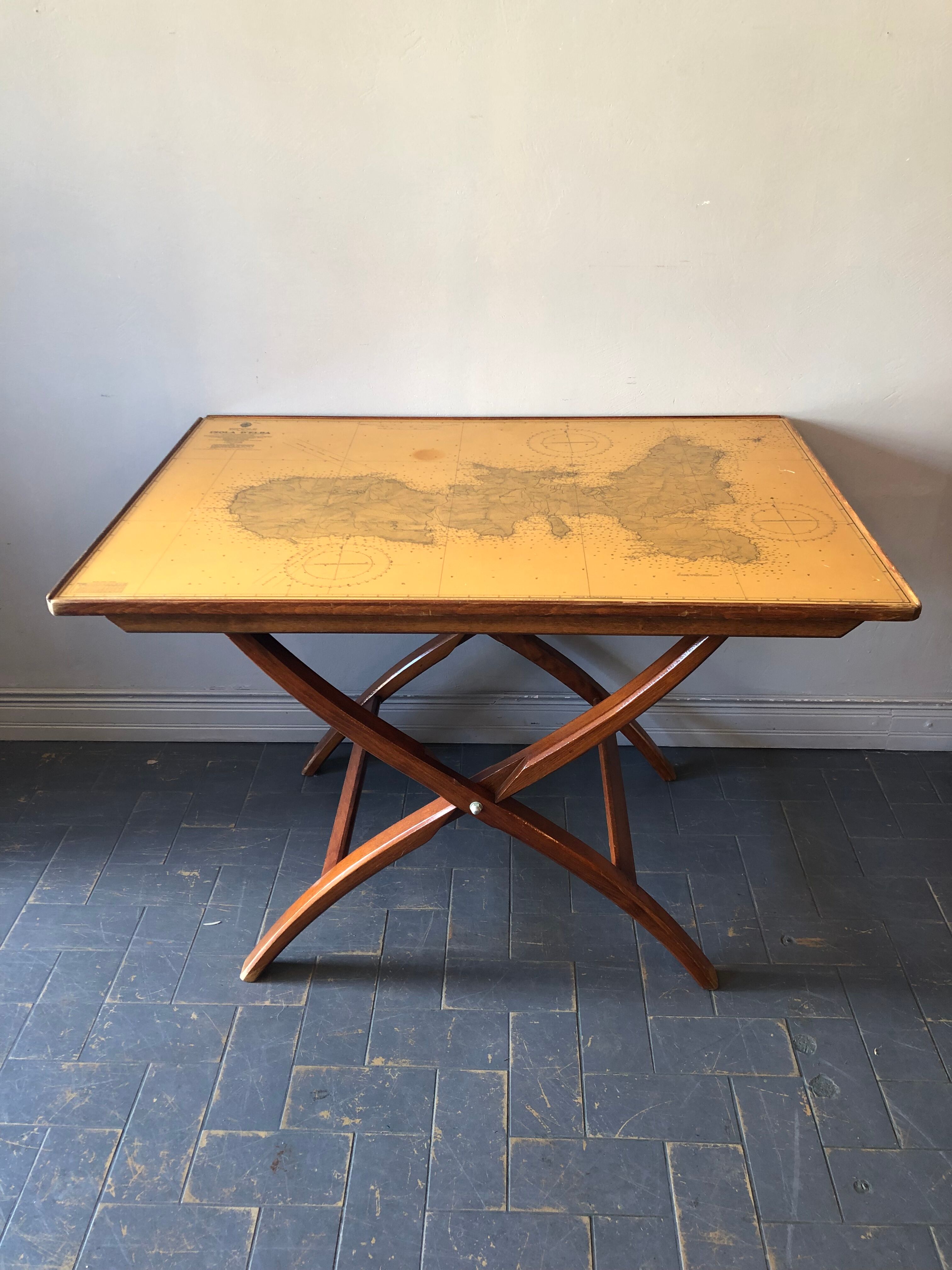 Mahogany boat folding table