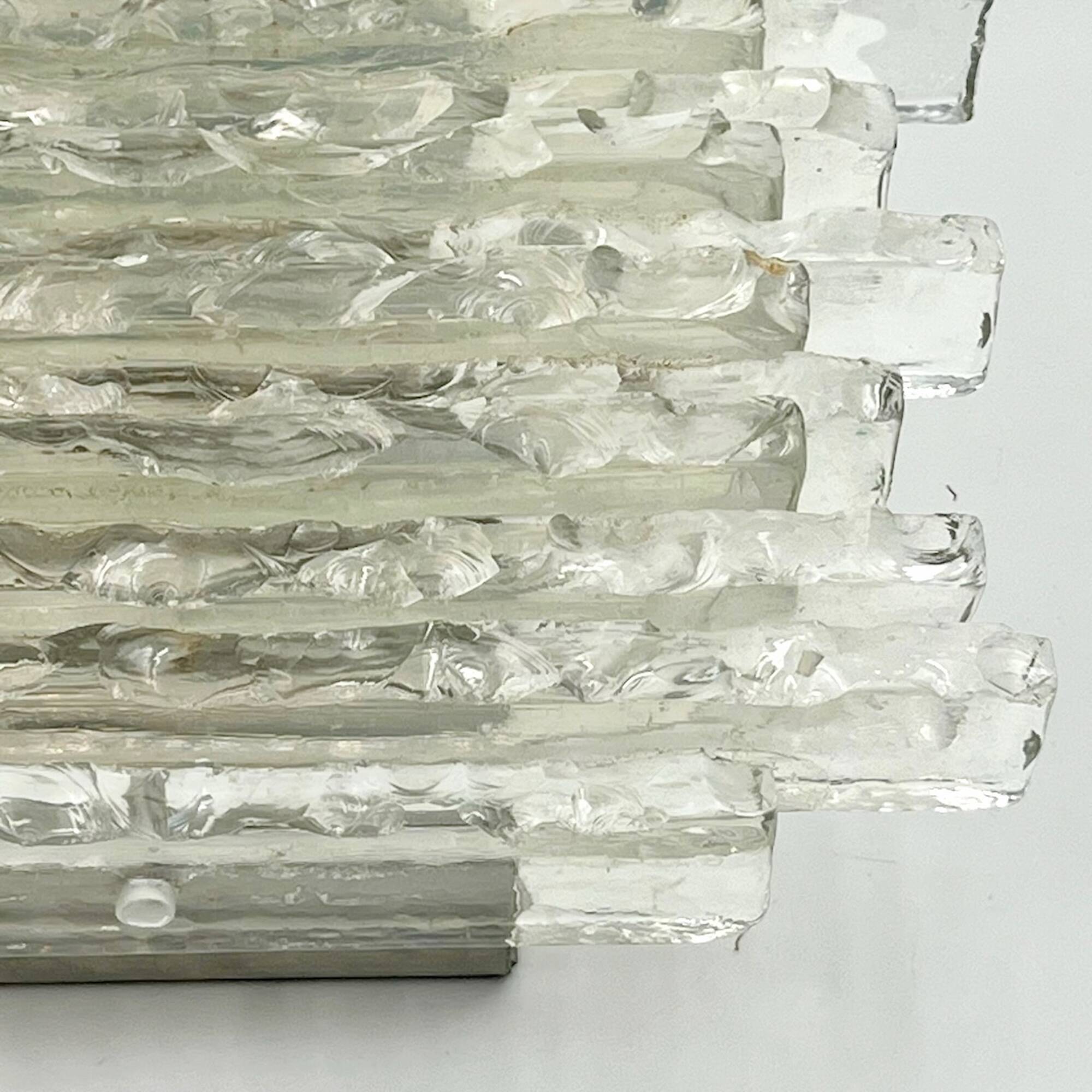 Poliarte glass wall lamp "Vesta", Italy 1970s
