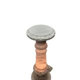 Vintage Alabaster Pillar With Lamp, 1970/80s