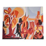Psychedelic canvas, painting, 70s