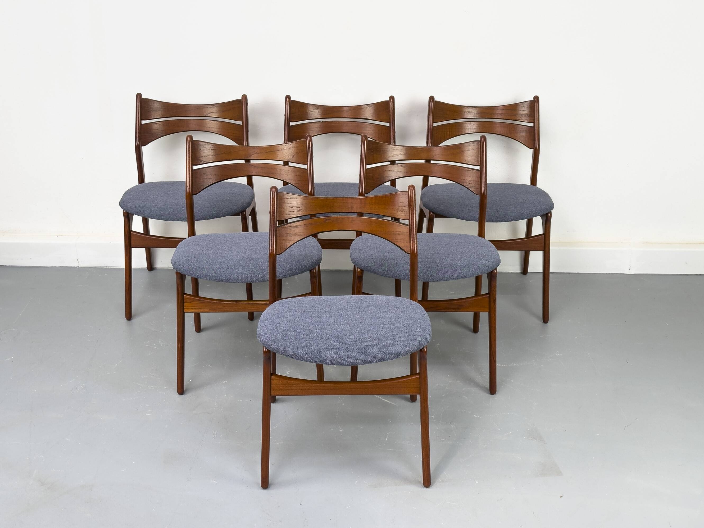 6 Danish Teak Dining Chairs by Erik Buch for Chr. Christensens, 1960s
