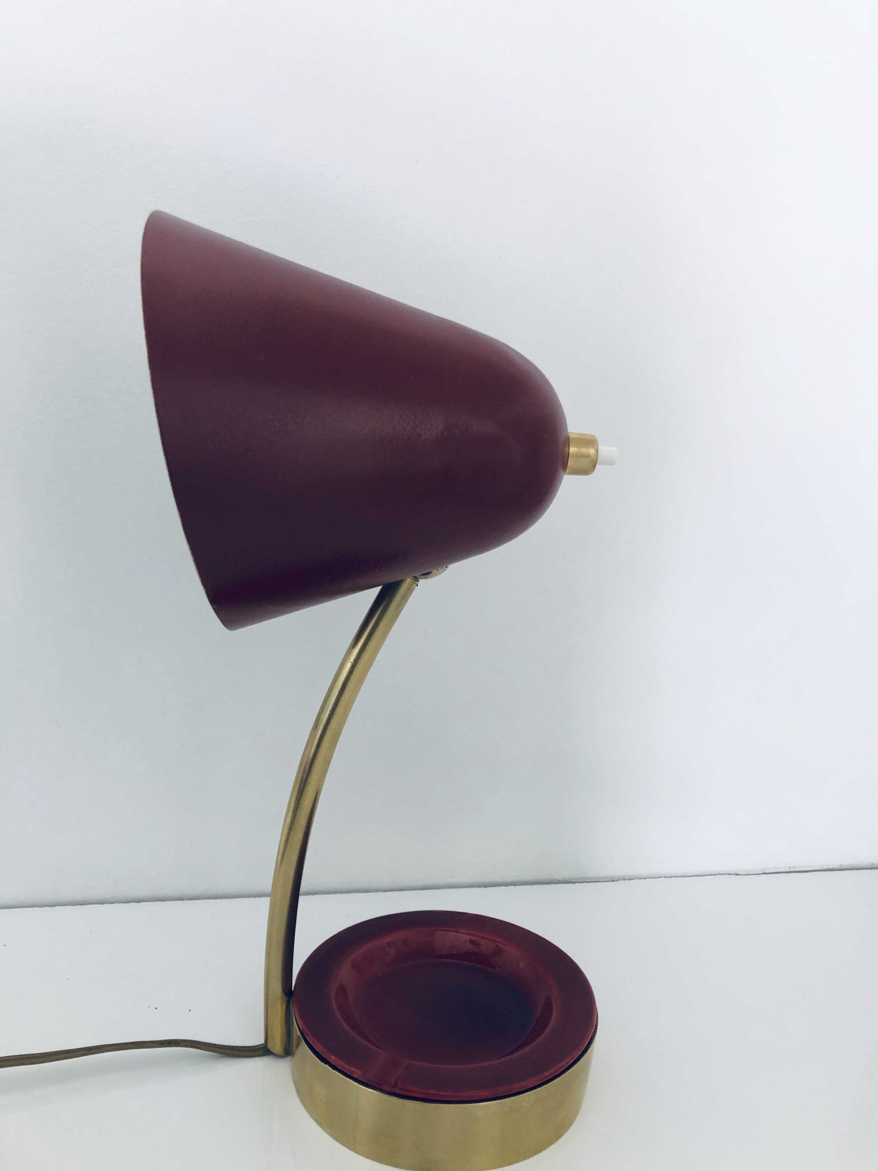 Brass and ceramic bedside lamp 1950