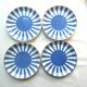 Set of 4 coffee cups with 4 saucers signed Sarreguemines model FOX TROTT