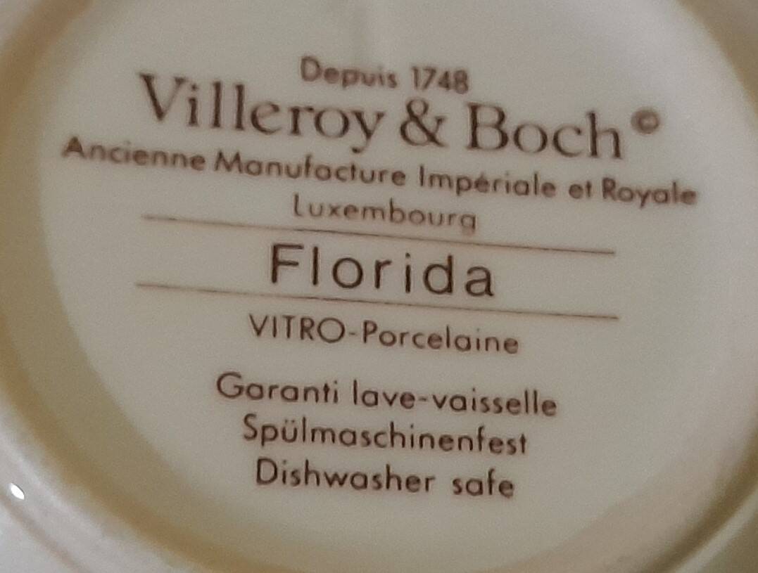 4 chocolate cups in vitro porcelain Villeroy & Boch model Florida diam 9 cm