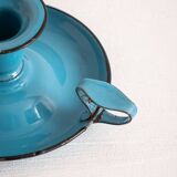 blue metal candle holder
