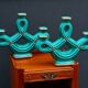 Pair of candlesticks from the 1940s Art Deco period.