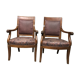 Paire de fauteuils à crosses Empire 19eme