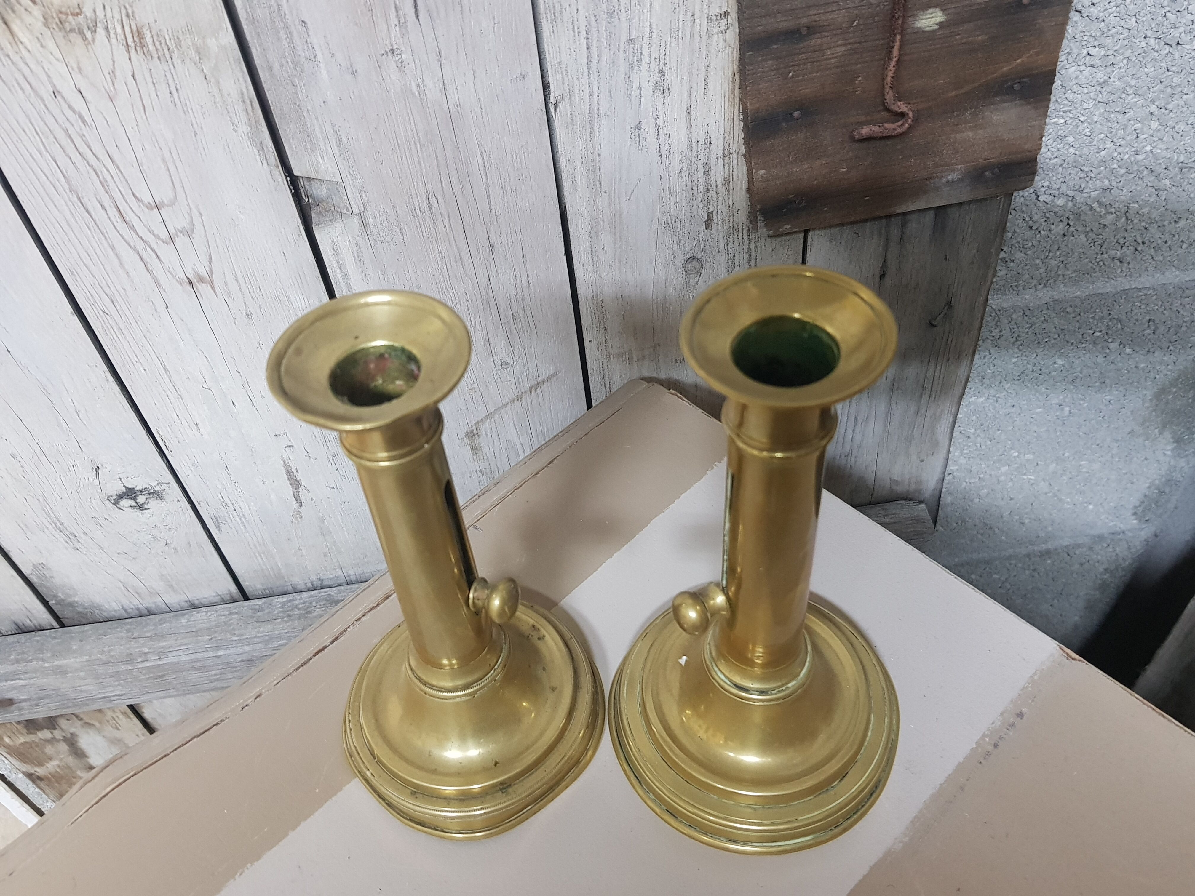 Pair of brass candlesticks