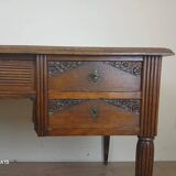 Very large oak center desk from the Art Deco period circa 1930