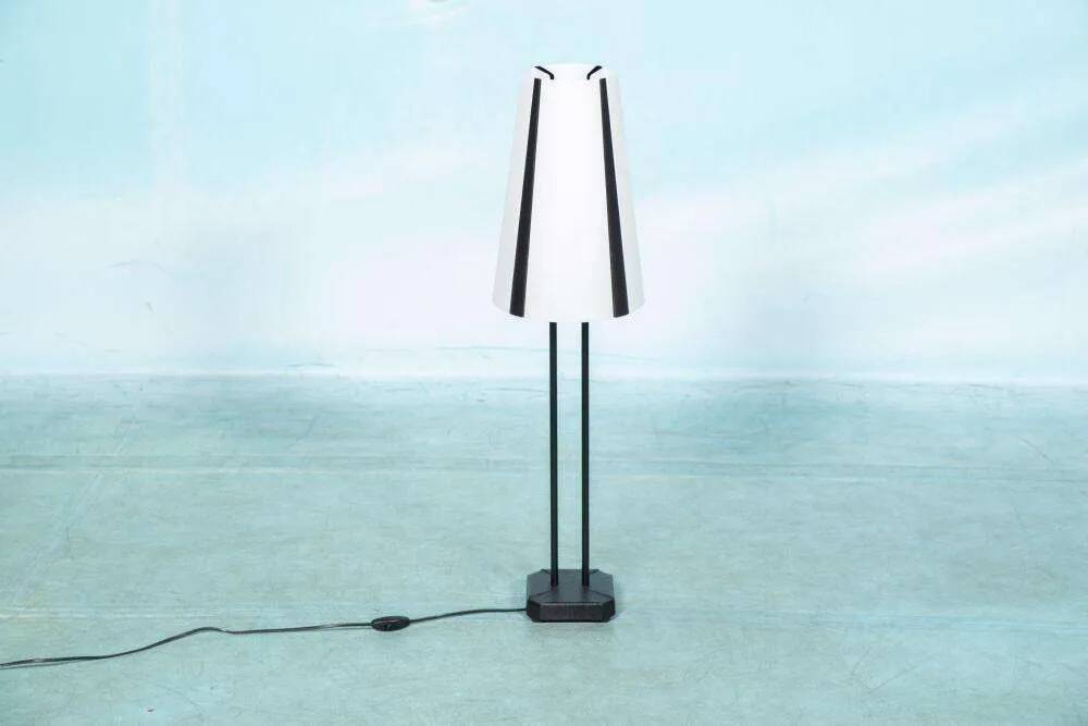 1980s IKEA floor lamp, Memphis Vistofta medium table lamp.
