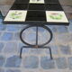 Table basse carrelée et fer forgé