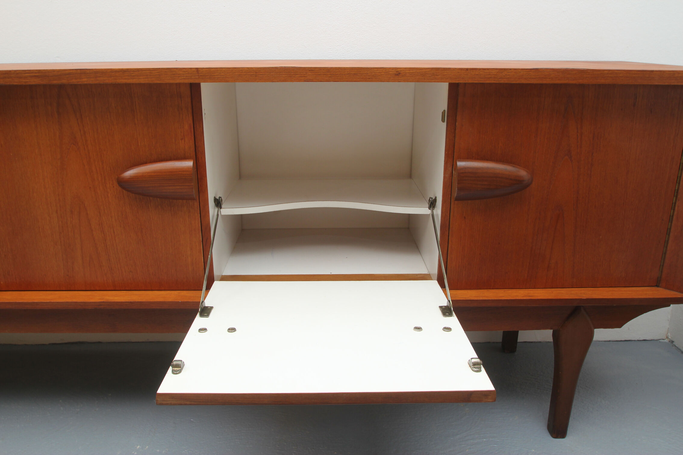 1960s british teak sideboard with bar cabinet
