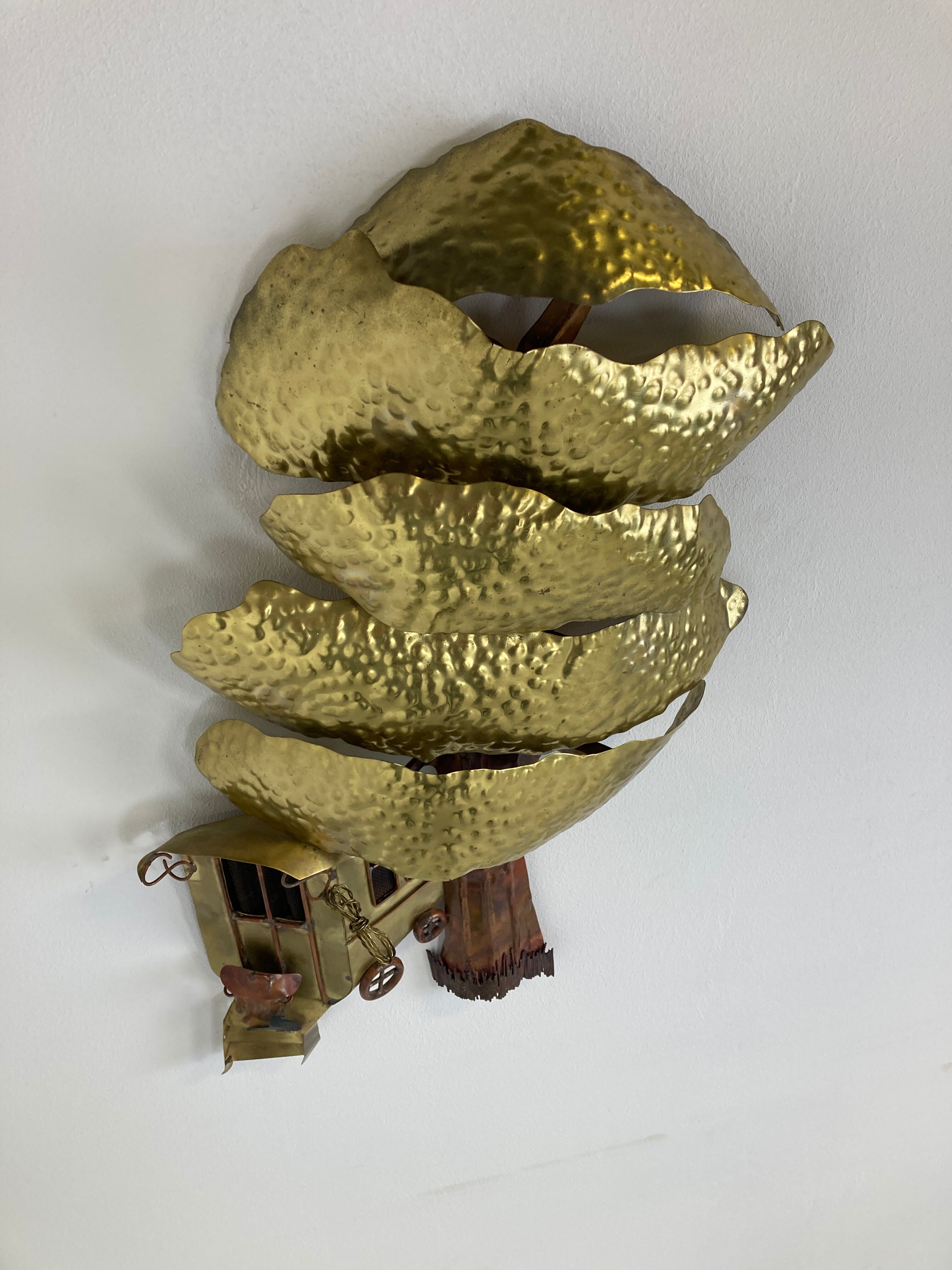 Sculpture murale en cuivre par Daniel D’Haeseleer, années 1970