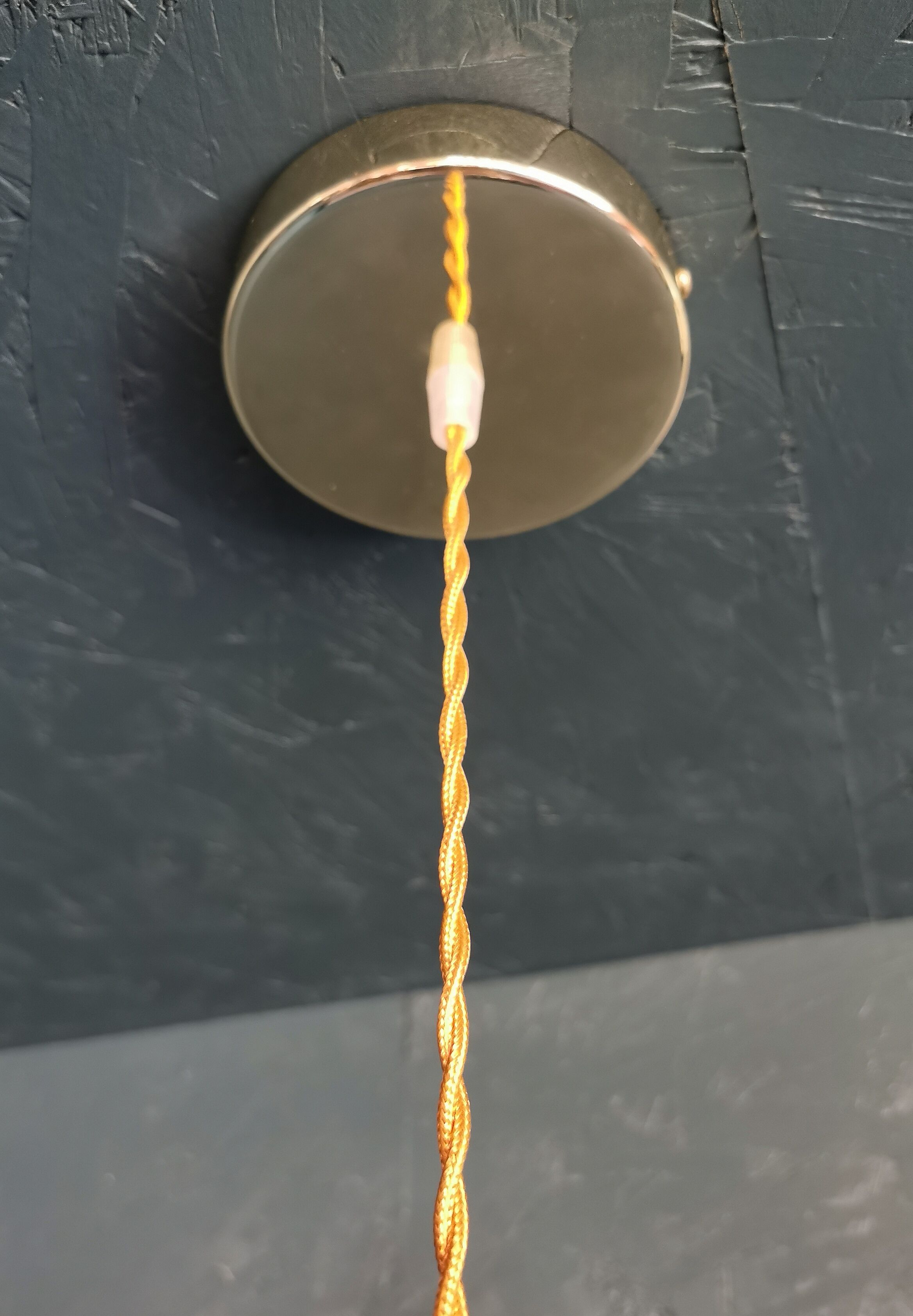 Pendant light 60s golden amber glass