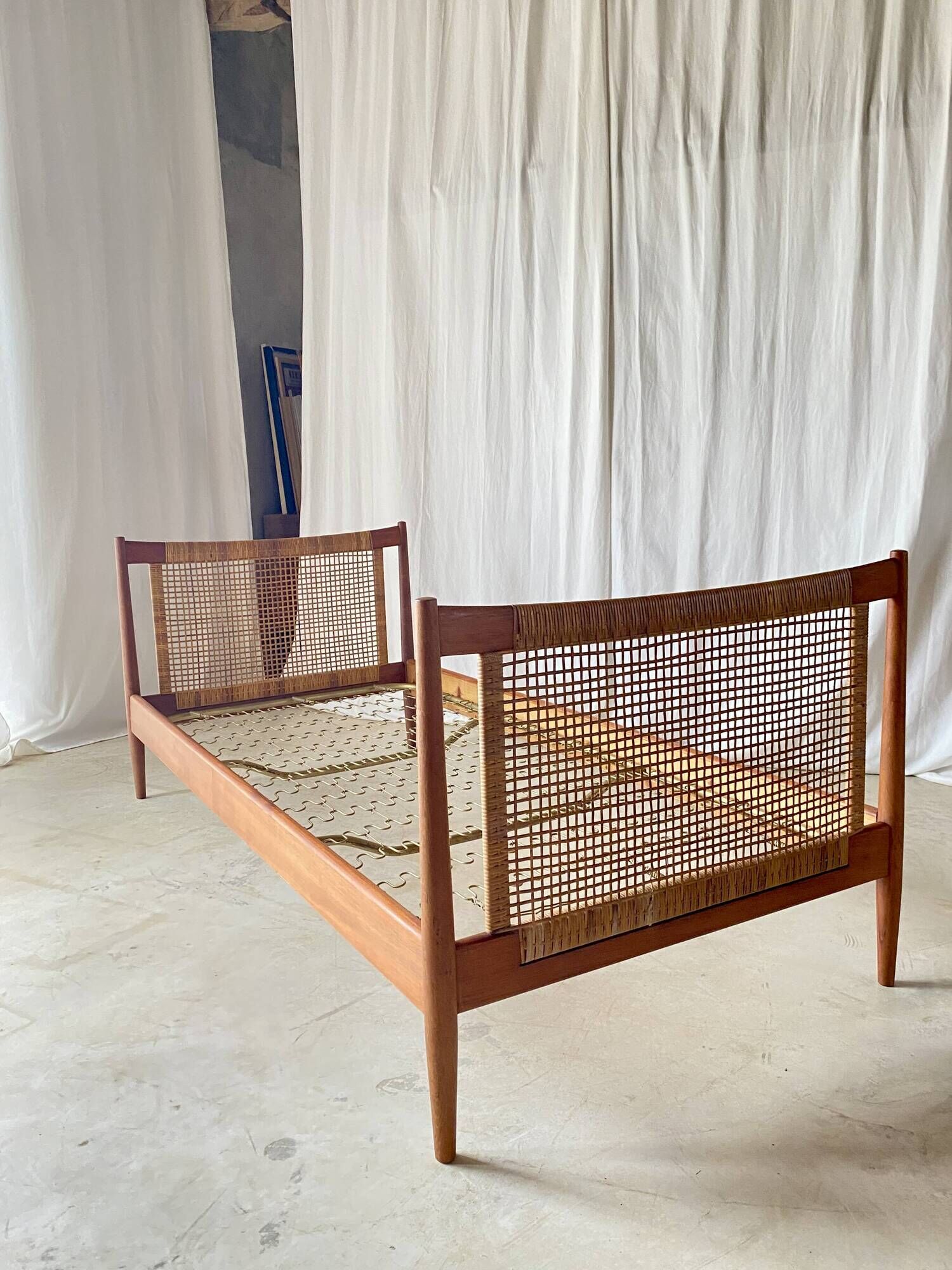 Danish teak bed by Peter Hvidt and Orla Mølgaard for Soborg Møbler.