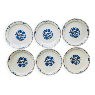 6 assiettes modèle « Oiseau Bleu »  1925 signées M Goupy