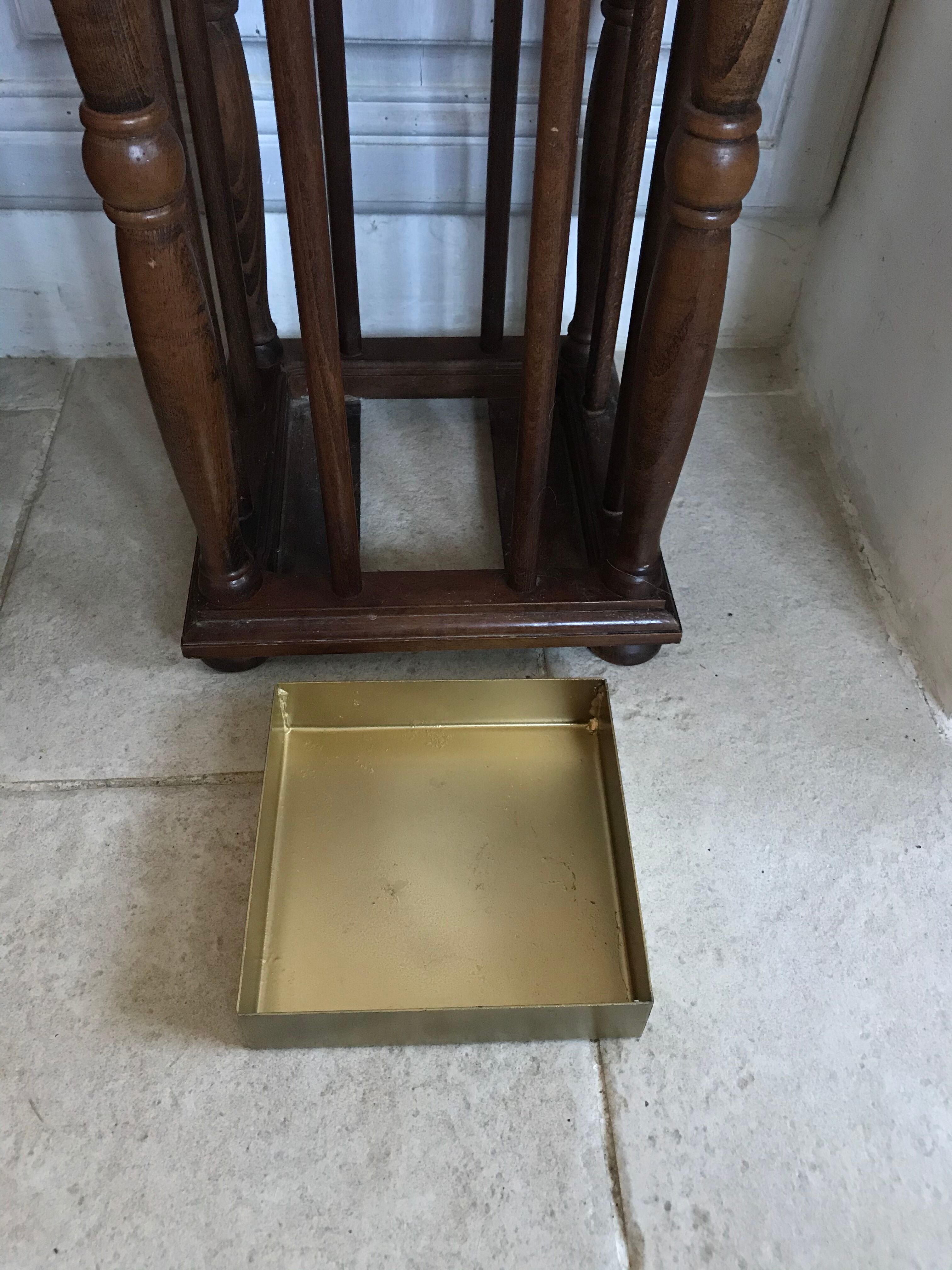 Vintage wooden umbrella holder