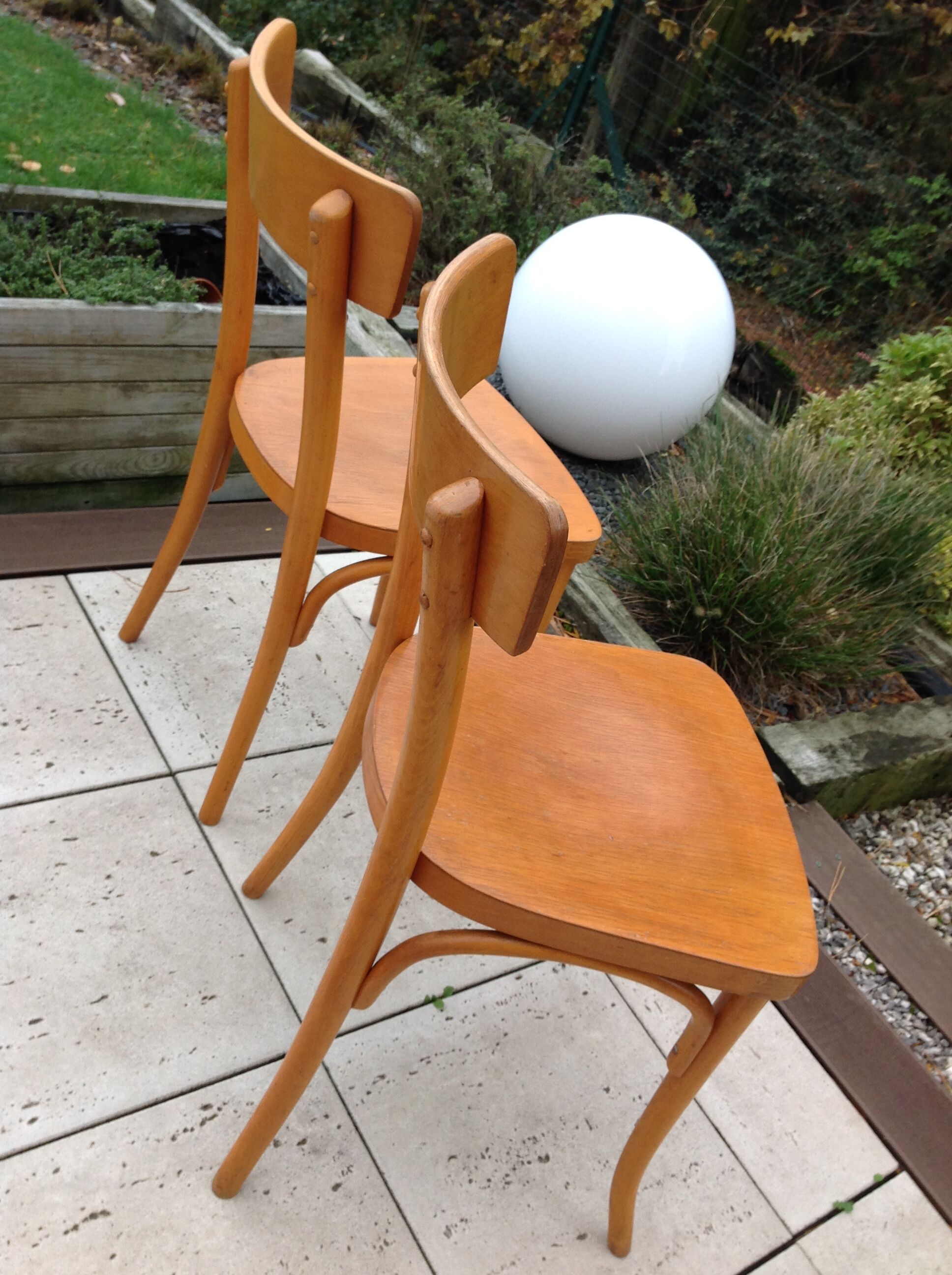 Pair of Thonet bistro chairs, 30-40s