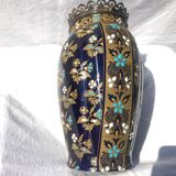 Cloisonné enamel vase and Bronze frame by Gien