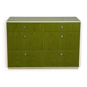 Commode Vintage à 6 Tiroirs en Bois Beige et Vernis Vert, Norvège, 1960s
