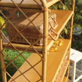 Vintage rattan bookcase