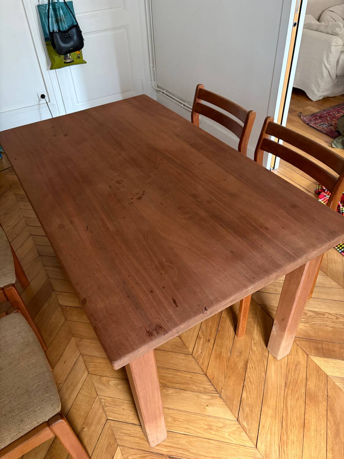 Wooden dining table