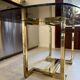 Belgo dining table chrome 1970s smoked glass