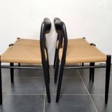 Niels Møller model 75 chair, black, Scandinavian, vintage 1960s.